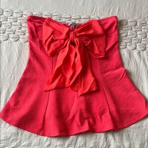 Charlotte Russe Vibrant Pink Bow Blouse